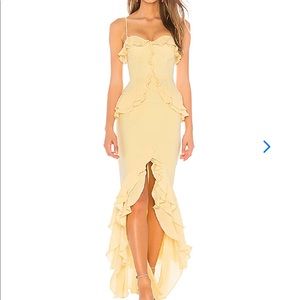 Lovers+friends Melissa gown/dress in cream yellow